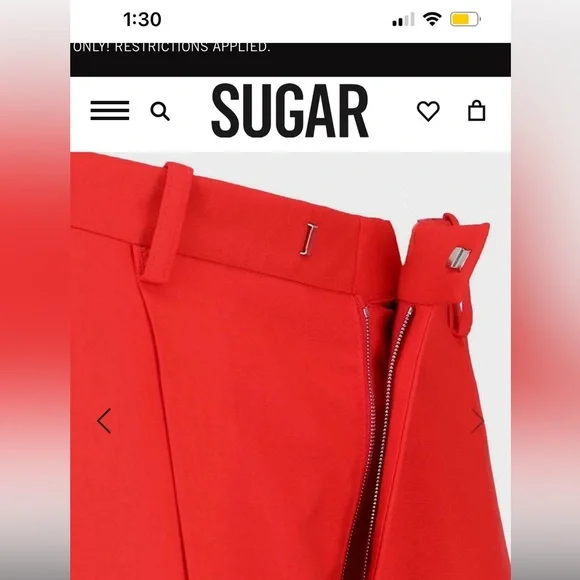 Marni x Uniqlo Red Corduroy High Rise Tapered Leg Pants XXS - Picture 3 of 8